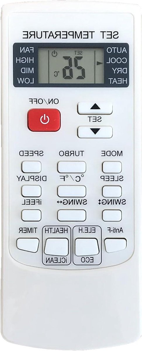 Airco Afstandsbediening - Universele Bediening - Klimaatregeling - Directe Werking - 13.5 cm - Wit