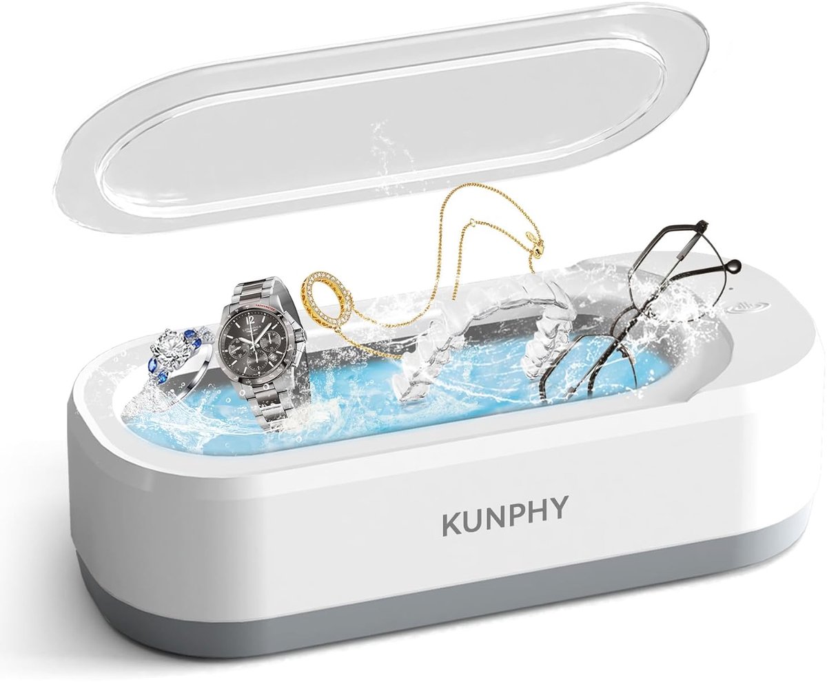 SnelShoppen - Ultrasonic Jewelry Cleaner - Professionele Ultrasoon Reiniger voor Sieraden, Brillen, Horloges, Ringen, Kettingen, Tanden, Munten - 350m
