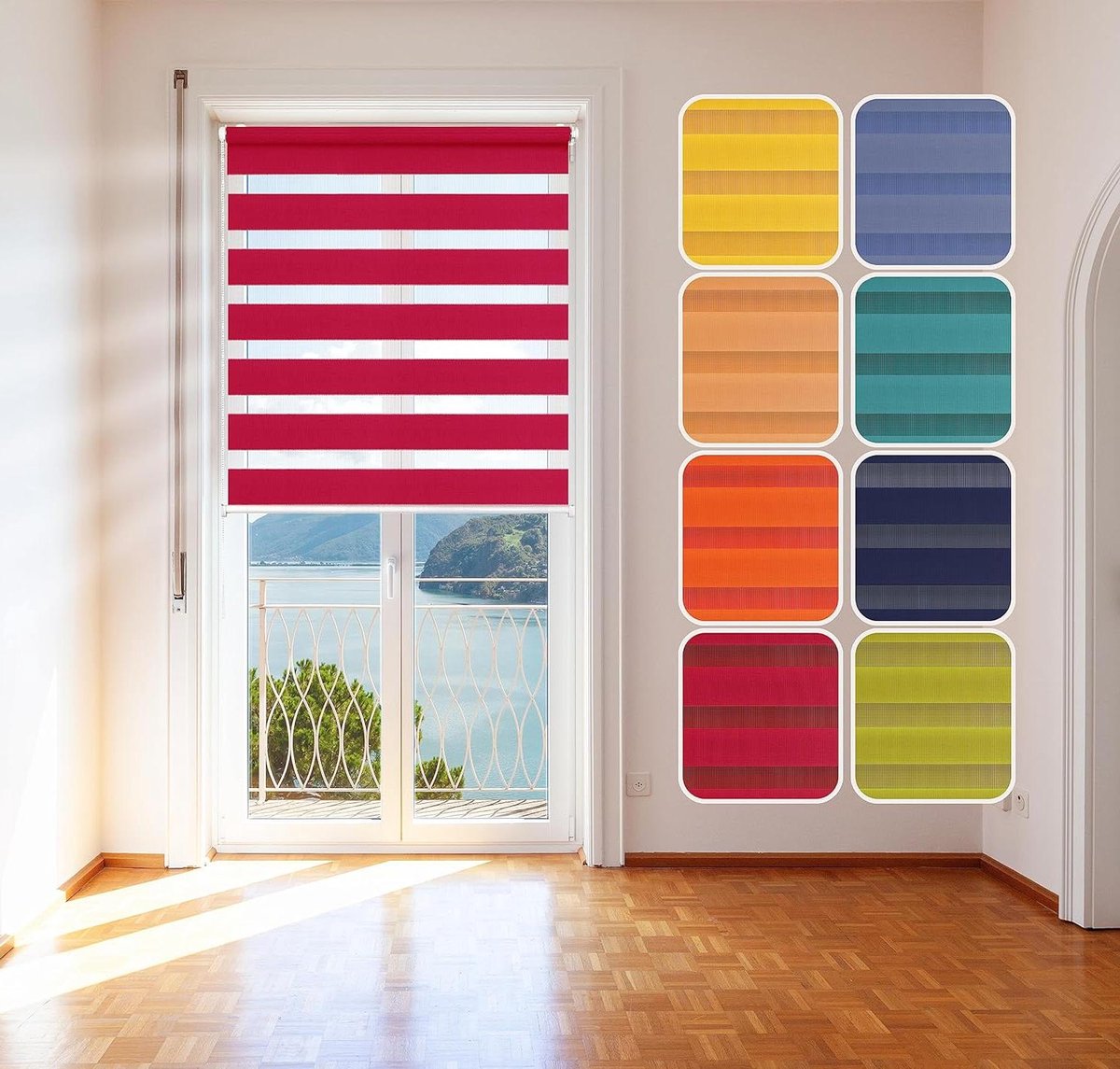 Duo Rolgordijn - Zonwering - Licht Reguleren - Montage Zonder Boren - 90 x 150 cm - Geel