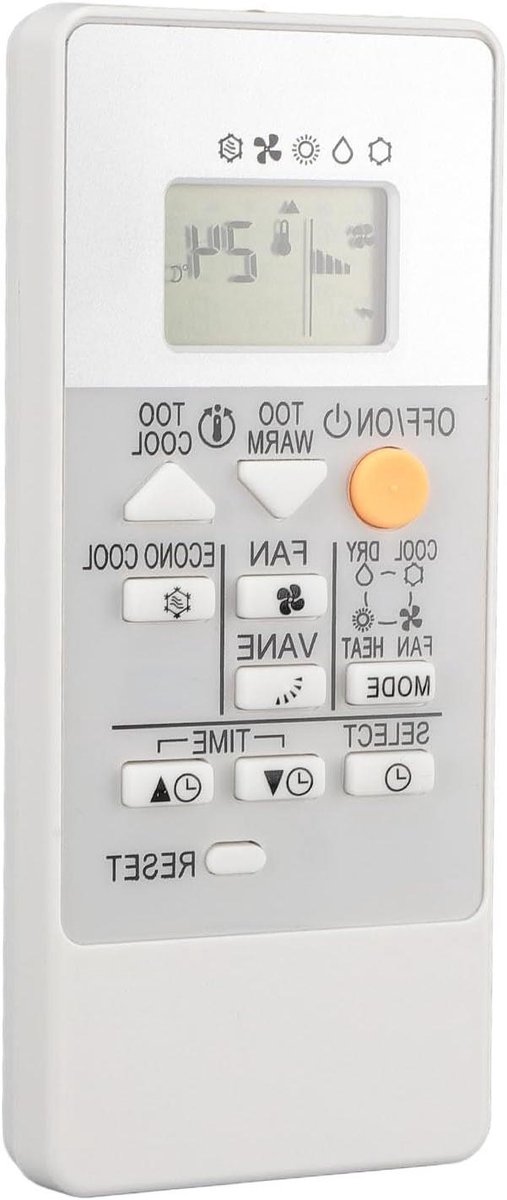 AC Afstandsbediening - Reserve Bediening - Airco Instellen - Volledige Functionaliteit - 14 x 6 x 2 cm - Zwart