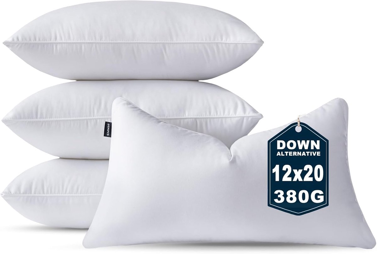 Kusseninleg - Binnenkussens Sierkussens - Bank Decoreren - Set van 4 - 30 x 50 cm - Wit