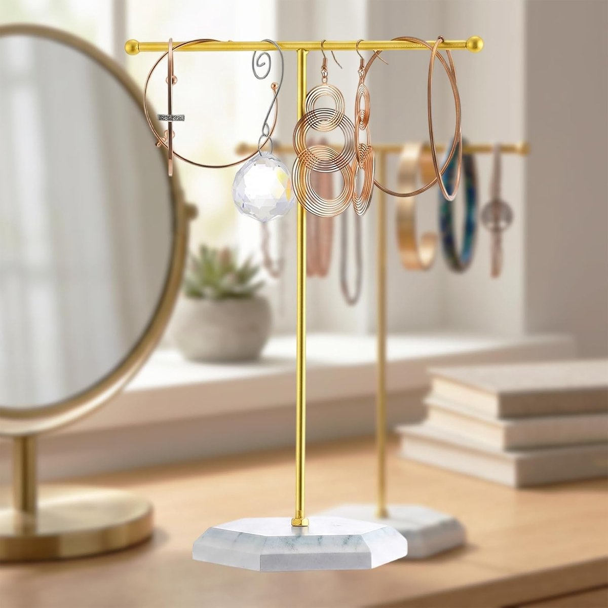 SnelShoppen - T-vormige sieradenstandaard voor kettingen - 5 seconden snelle toegang tot armbanden | Onafhankelijke ophangsystemen, geen verstrengelin