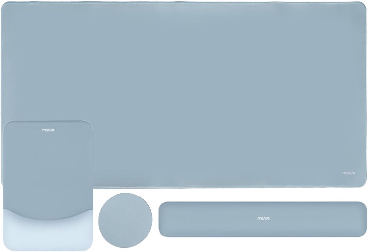 Thijox - Grote Gaming Muismat Set met Toetsenbord Polssteun en Muismat met Polssteun, Ergonomisch Antislip Siliconen Typen Pad voor Gamer en Programme