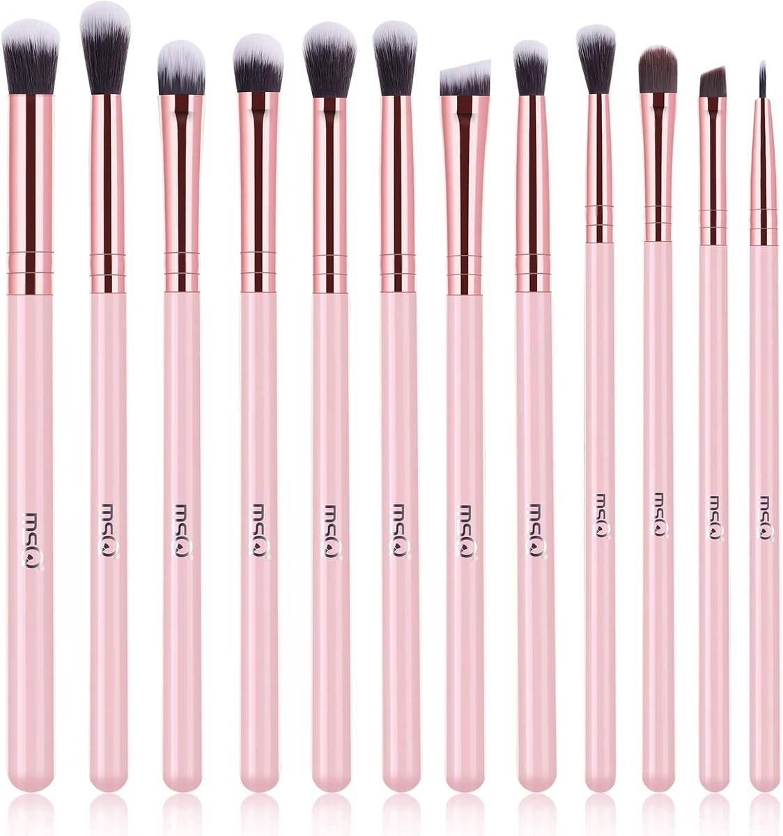 Thijox - 12-delige Oogschaduwborstel Set - Professionele Make-up Borstels voor Oog Make-up, Concealer, Eyeliner, Wimpers, Wenkbrauwen, Blending, Conto
