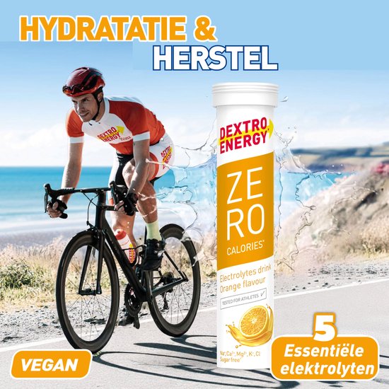 Dextro Energy Zero Calories Orange - Elektrolyten Sportdrank - Suikervrij - Electrolytes Drink - 3 x 20 tabletten (30 Liter) — afbeelding 2