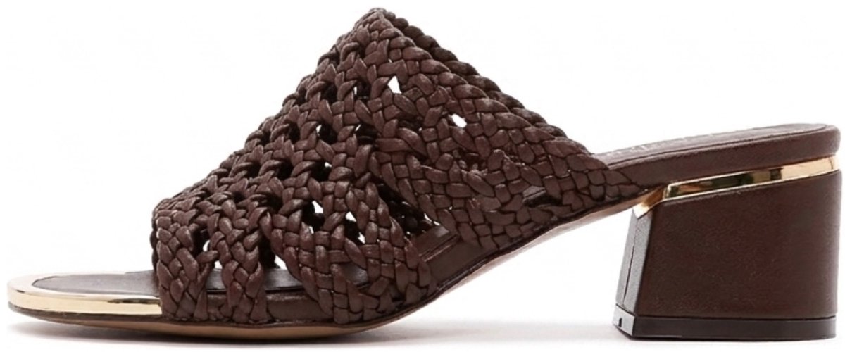 DERIMOD Muiltjes Met Middelhoge Hak Imitation Leren Mid Heel Muiltjes