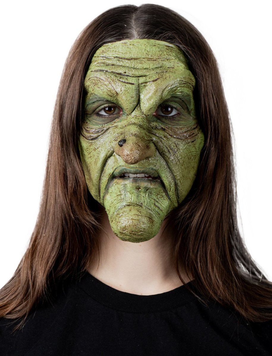 Groene heks masker om op te plakken