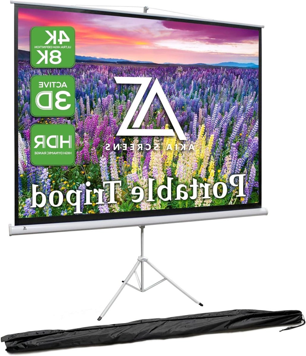 Projectiescherm met Statief - Draagbaar Scherm - Thuisbioscoop Creëren - 180 Graden Kijkhoek - 100 Inch Diagonaal - Wit
