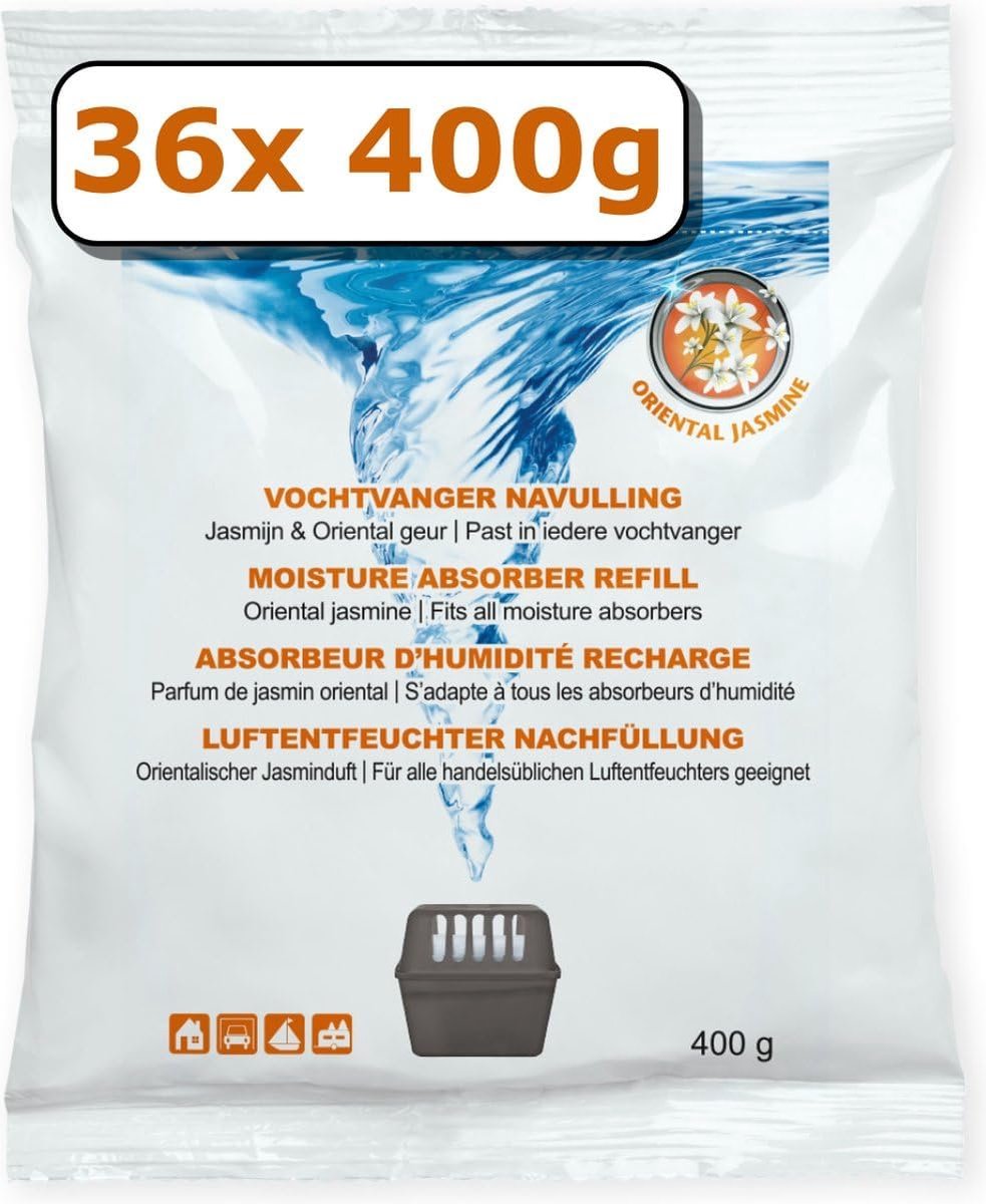SnelShoppen - Moisture Absorber Refill 400g - Universele Vochtabsorber Navulling voor Ontvochtigers - Lavendel Geur - Perfect voor Thuis, Boot, Carava