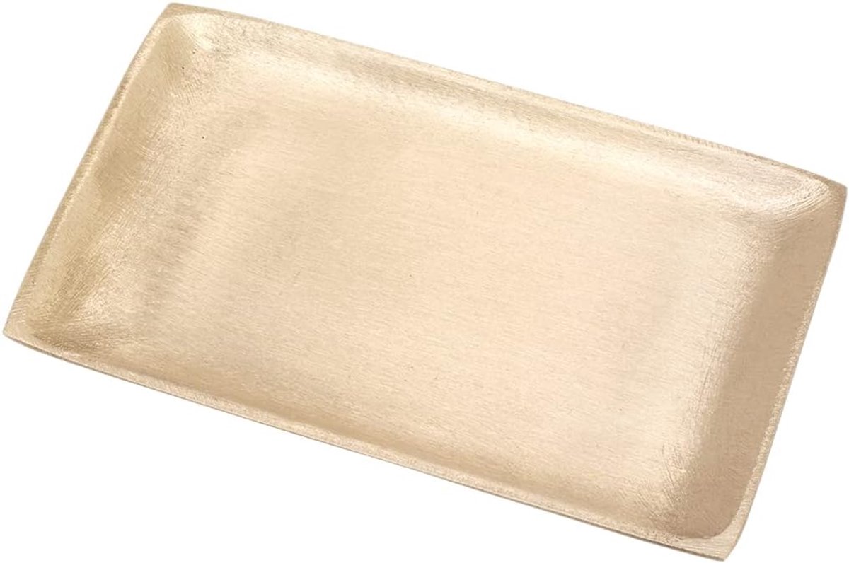 SnelShoppen - Rectangulaire Kaarsenhouder 10x7 cm Matte Messing Gouden Schaal Moderne Decoratie Voor Kaarsen, Feest, Thuis, Tafel