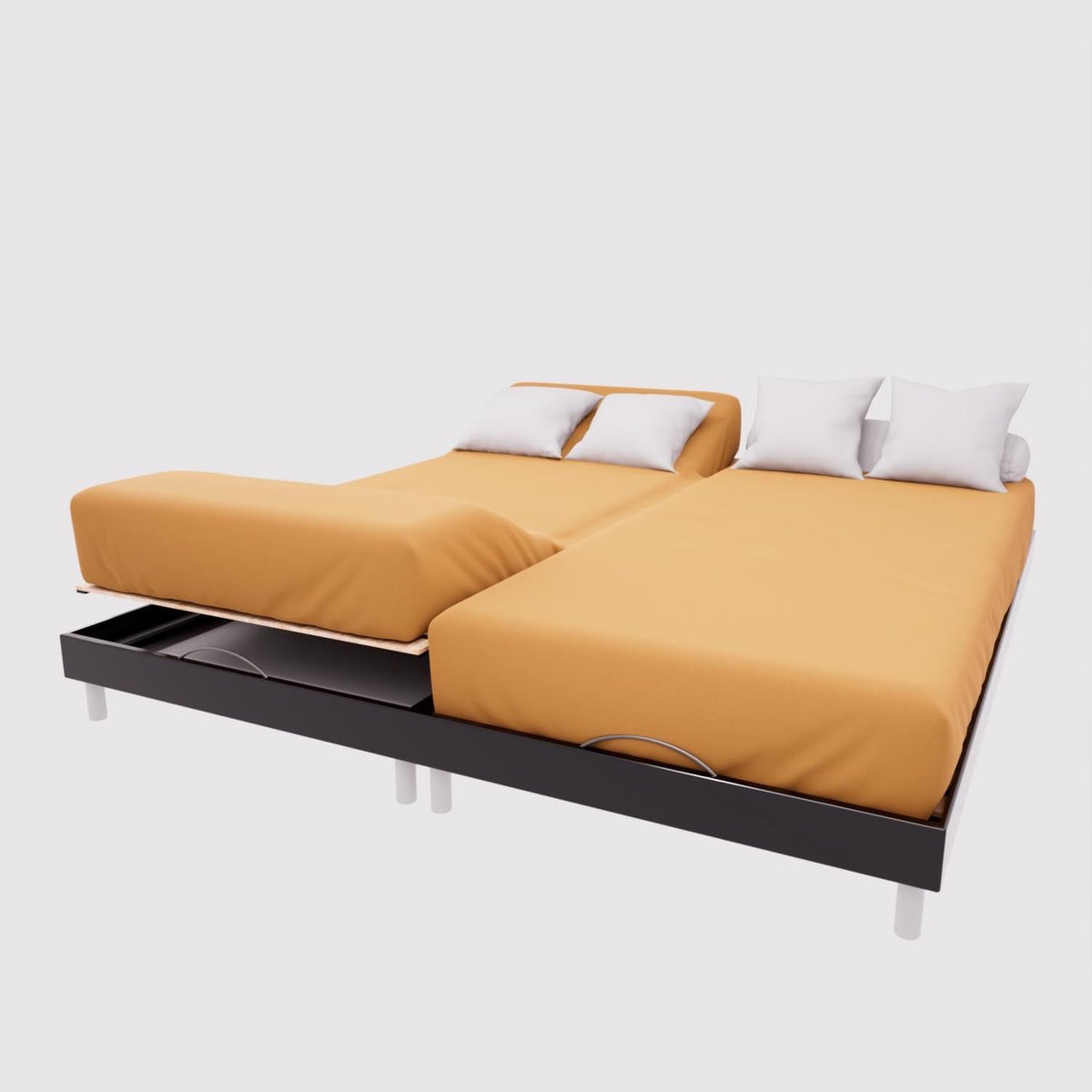 SnelShoppen - Fitted Sheet 2 x 70 x 190 cm Mustard Katoen 57 Draadjes/cm² Hoekhoogte 30 cm Machinewasbaar voor Bedden, Camping, Kinderen