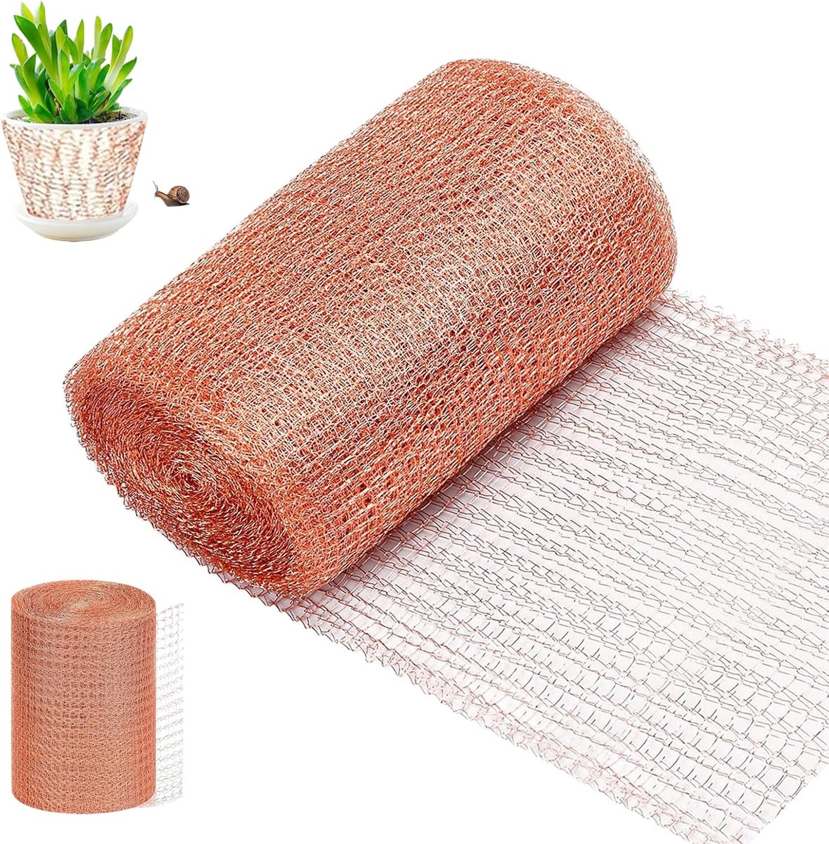 SnelShoppen - 1 Roll Copper Net 6m x 12.7cm - Koper Tape Tegen Slakken, Insecten, Tuinbescherming, Makkelijk Te Snijden, Corrosie- en Temperatuurbeste