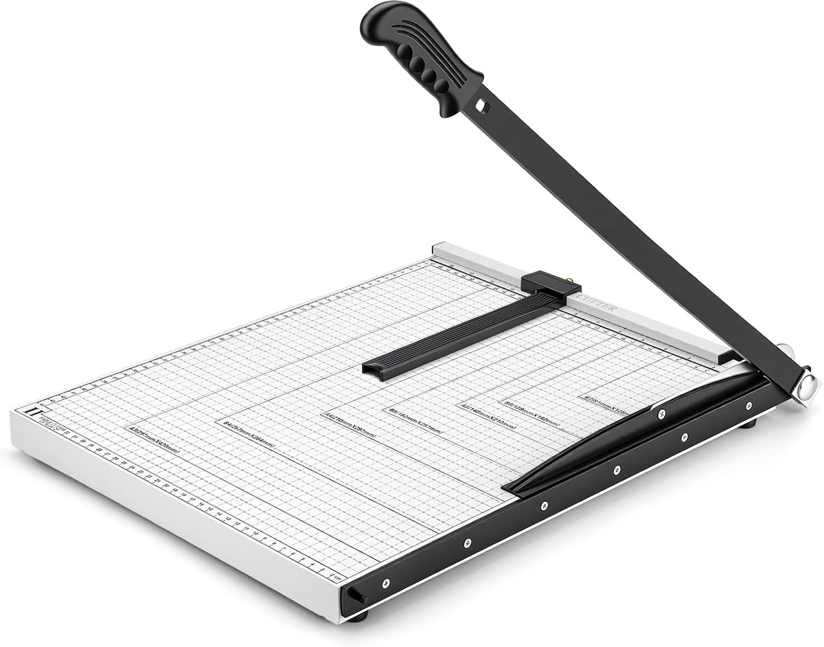 SnelShoppen - Papiersnijder A3 Snijmachine voor Papier, Kaarten & Foto's tot 12 Vellen, 38 cm Snijlengte, Handmatige Hendelsnijder met Bescherming, Ho