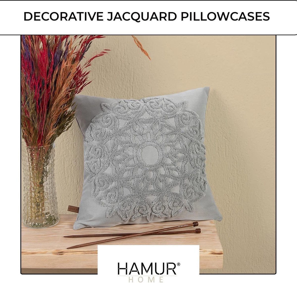 SnelShoppen - Set van 2 Boho Kussenslopen 45x45cm | Zierkussens voor Sofa en Bench | Jacquard Stof met 3D Effect | Decoratieve Kussens voor Woonkamer