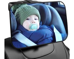 SnelShoppen - Universele Baby Achteruitkijkspiegel - Auto Veiligheids Spiegel voor Achterbank met Verstelbare Gesp - Onbreekbaar Acryl en ABS Materiaa
