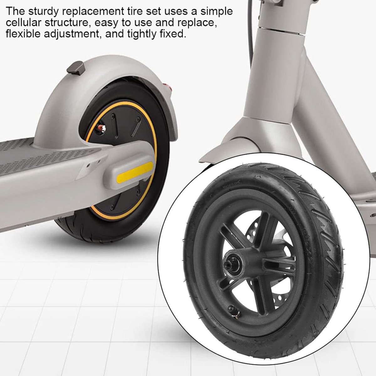 SnelShoppen - Inflatable Achterwiel en 120 Disc Rem Accessoires voor Pro Elektrische Scooter - Antislip, Lekvrij, Druk- en Schokabsorberend, Hoogwaard