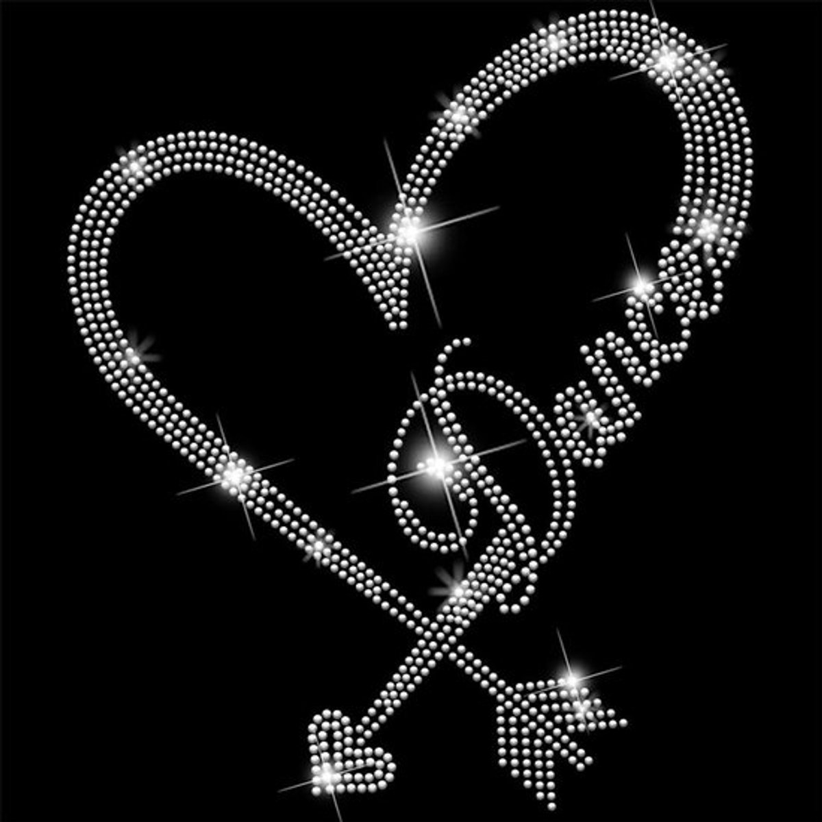 Hart Dans Stras Toepassing Strijk Liefdespijl Thermische Stickers voor T-Shirt Kristallen Thermische Transfer voor Kleding Decoratie Zakken Handwerk DIY