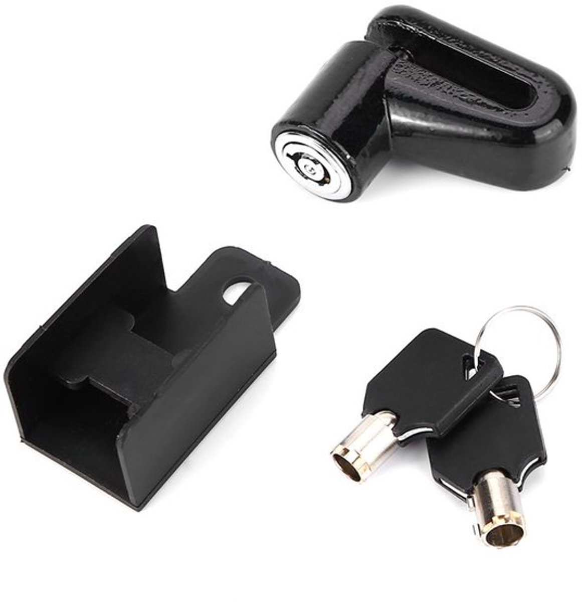 Schijfremslot, Antidiefstal Motor Alarm Schijfremslot, Waterdicht 6mm Pin Remschijf Wiel Veiligheidsslot voor Motor Scooter (Zwart)