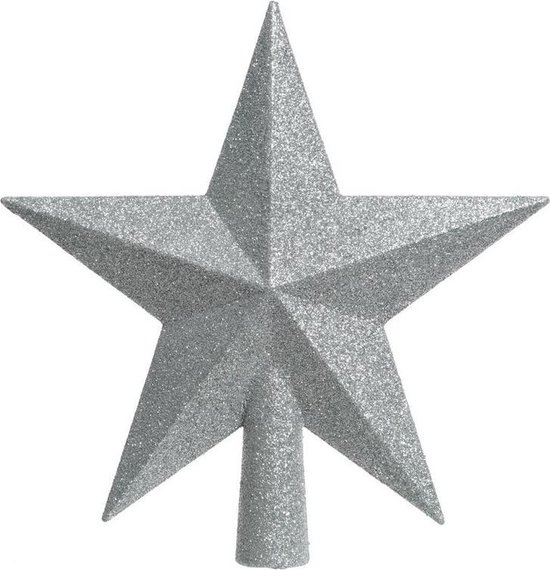 Decoris Zilveren kerstboom ster piek - Van kunststof - 19 cm - Zilver |  bol.com