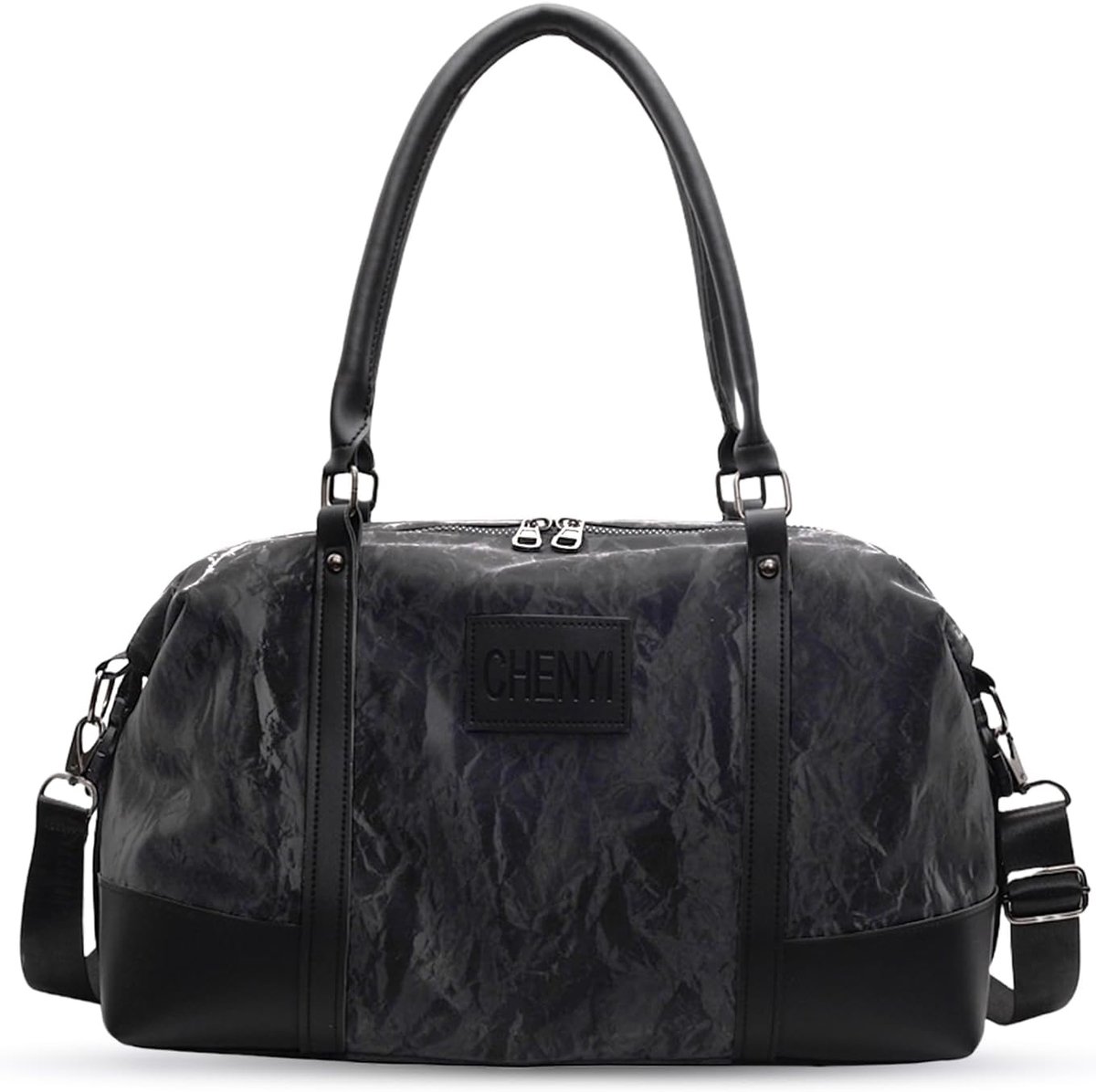 SnelShoppen - Flintronic Travel Bag Weekender Bag - Zwarte Reistas - Universele Reisbagage voor Weekendje Weg, Sport, Vakantie, Gym - Ruim en Duurzaam