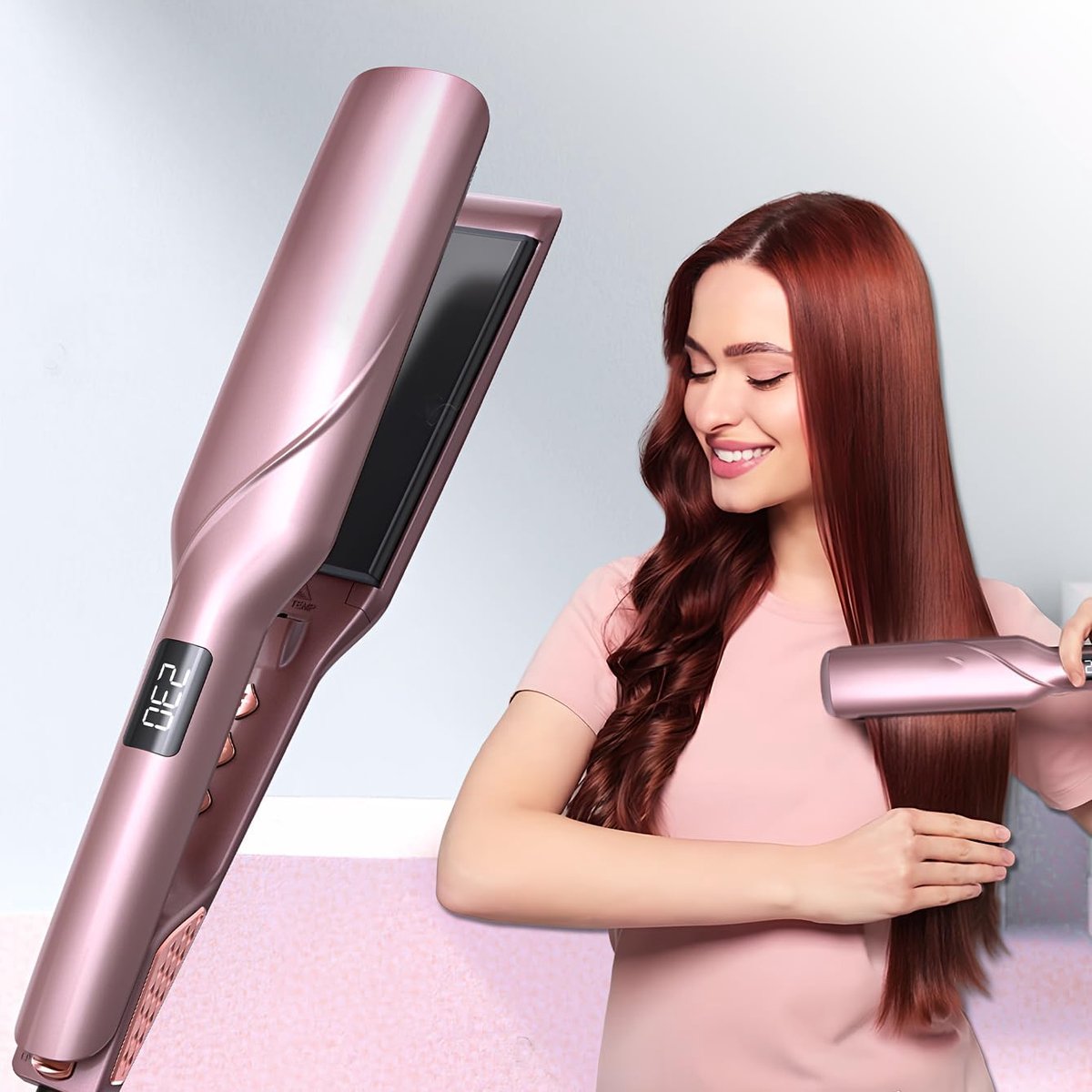 SnelShoppen - Professionele Haarstijler met Keramische Coating - Snel Haar Steilmaken voor Lang, Dik of Krullend Haar - Temperatuurregeling 120-230 °C