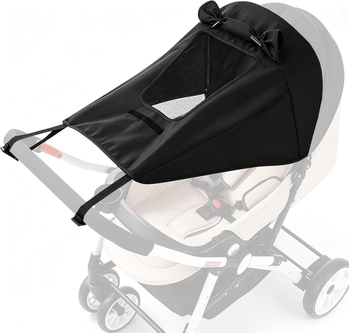 SnelShoppen - Zonnescherm Kinderwagens Waterdicht - Universele Kinderwagenparasol met Kijkvenster en Schaduw - Eenvoudig te Installeren voor Wandelen,