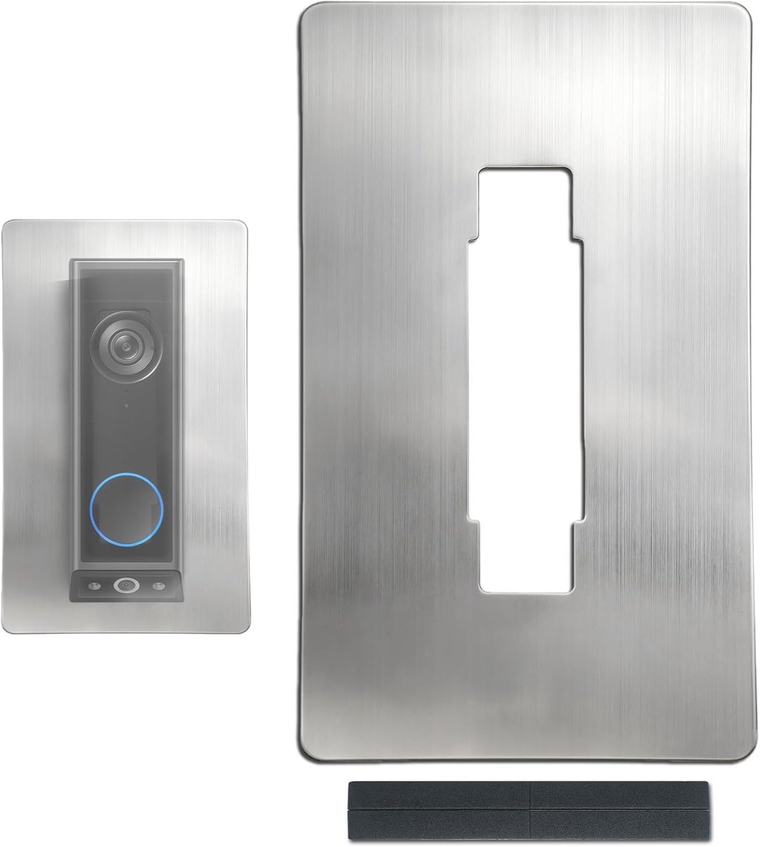 Thijox - Roestvrij Stalen Afdekplaat voor Eufy Video Doorbell E340, Wandplaat Geschikt voor Eufy Video-Deurbel S330, 2K HD, C31, C30 - Bescherming en