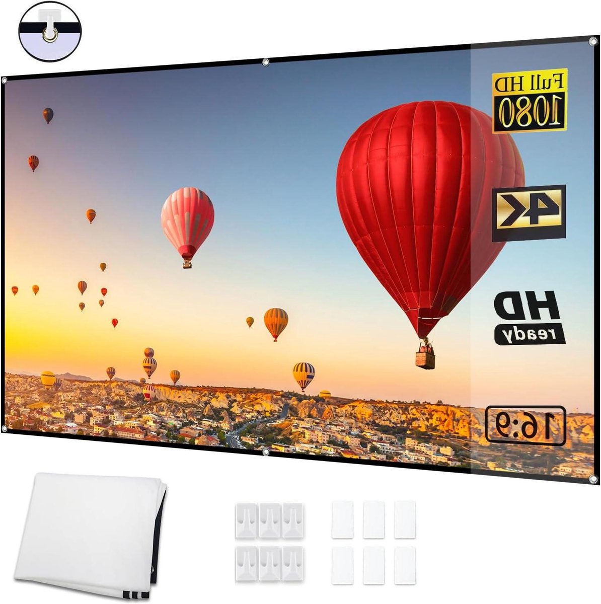 Projectiescherm - Opvouwbaar scherm - Thuisbioscoop creëren - HD Kwaliteit - 80 inch - Wit