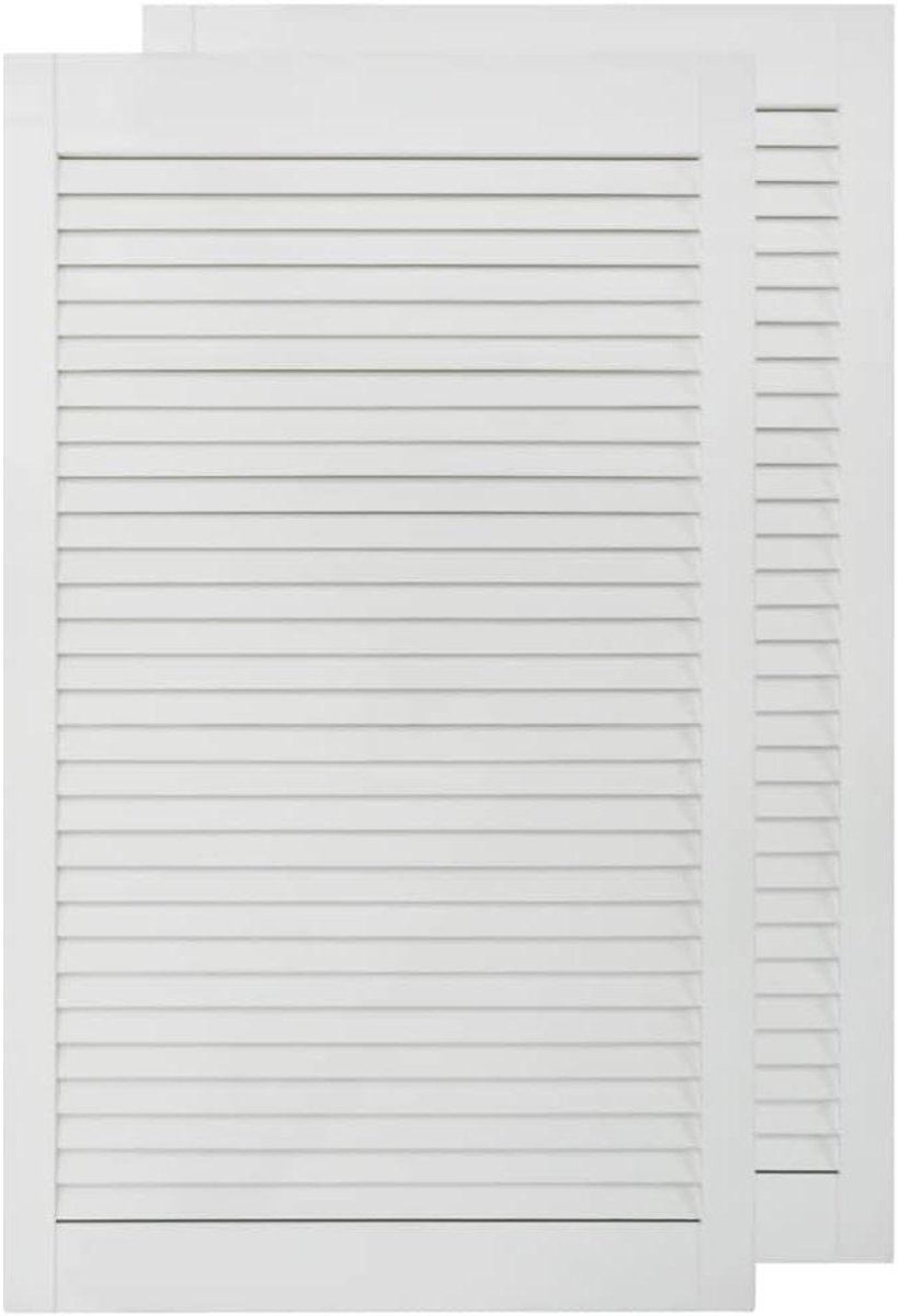 Deuren Lamellen - Kastdeuren Hout - Meubel Vervangen - Massief Grenenhout - 99x49 cm - Wit