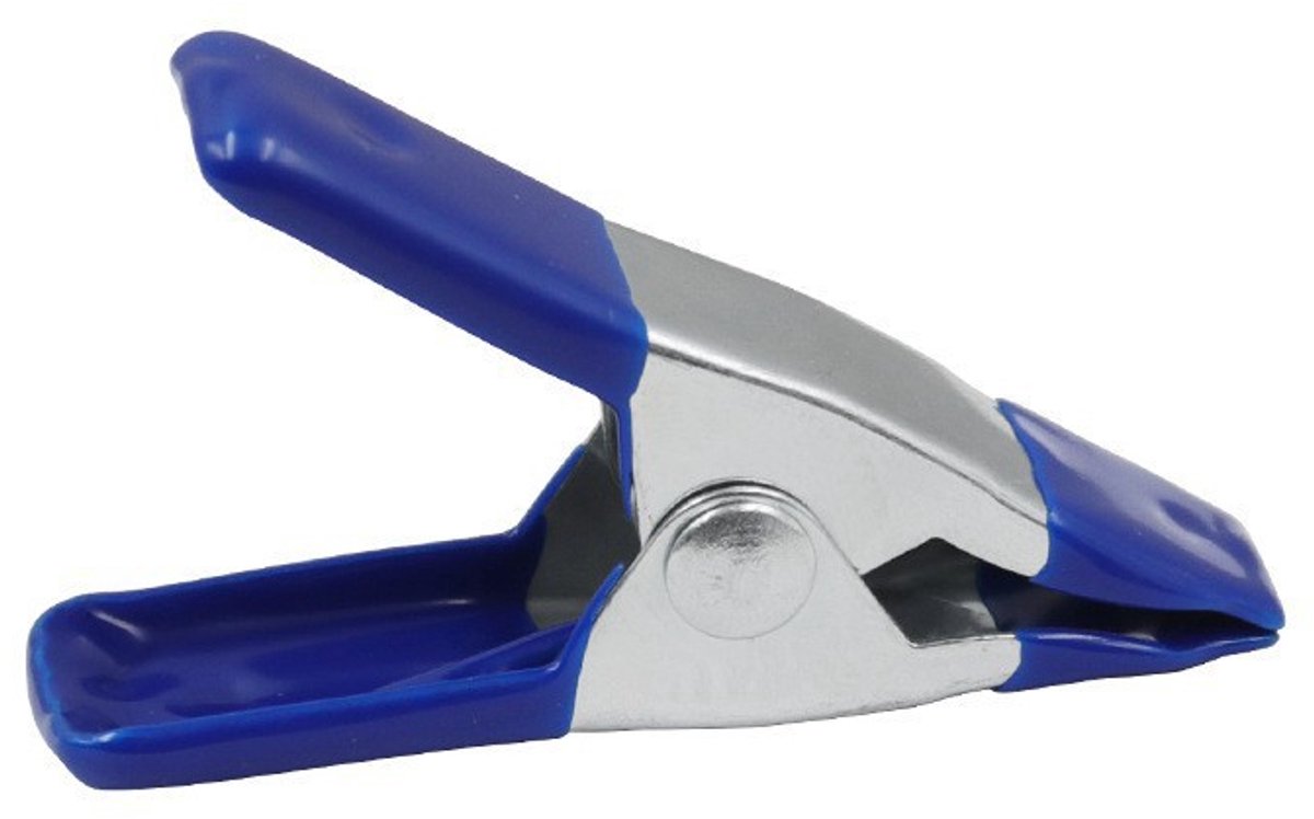 Metalen veerklemmen van 5 cm – Set van 20 – Metalen klemmen – Handgrepen met rubberen coating – Met draaibare uiteinden – Geschikt voor dekzeilen, kamperen, houtbewerking en modelbouw – blauw