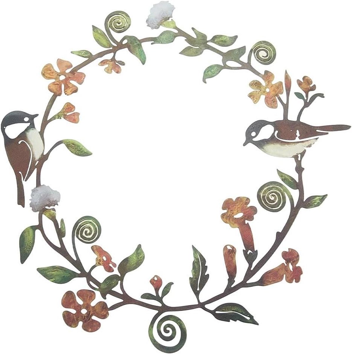 Metalen Wanddecoratie - Vogel Silhouet - Huis Verfraaien - Handgemaakt IJzer - 30 x 31 cm - Gemengde Kleuren