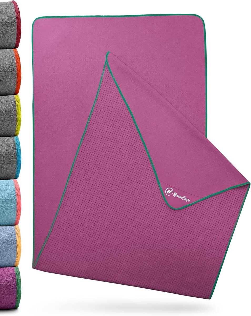SnelShoppen - Antislip Yoga Handdoek | Hot Yoga Towel met Antislip Noppen | Hygiënisch Yoga Doek Onderlaag voor Yoga Mat [185 x 63 cm]