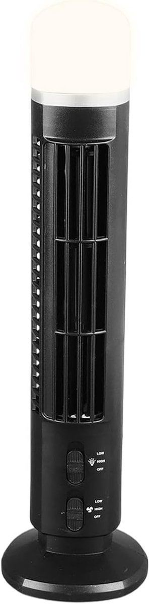 SnelShoppen - Toren Ventilator Draagbare Ruimtebesparende Stil met Licht | Oscillerende Bladloze Ventilator voor Slaapkamer, Kantoor, Appartement, Bin