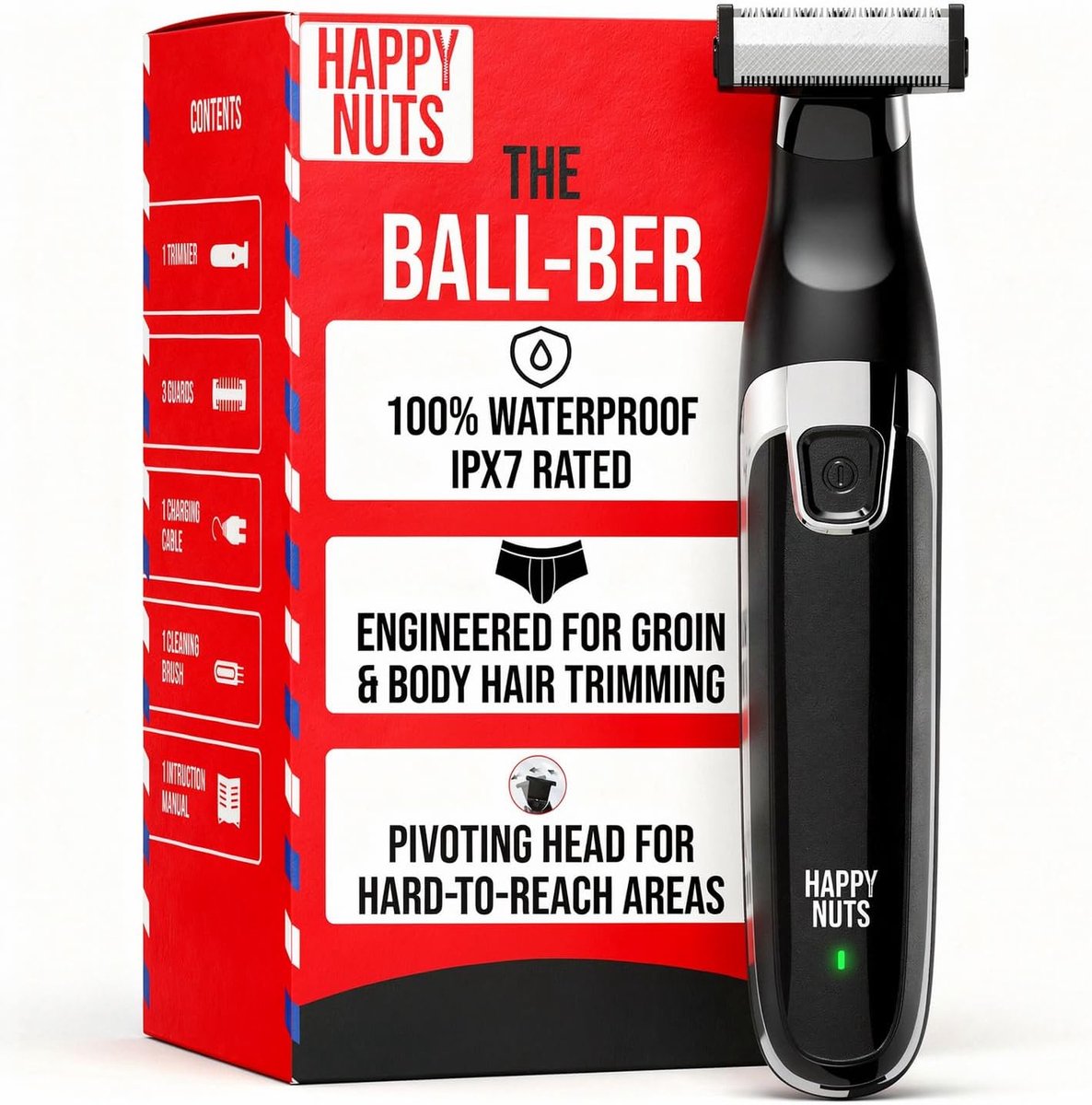 SnelShoppen - Elektrische Lichaamshaartrimmer voor Mannen - Waterdicht Body Groomer Kit - Veilig en Comfortabel Scheerapparaat voor Moeilijk Bereikbar