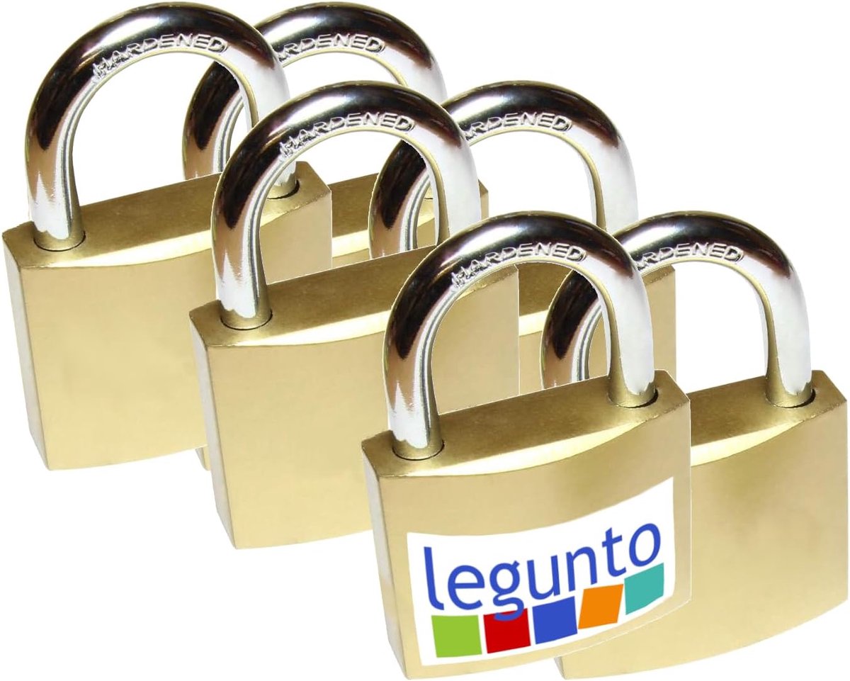 Thijox - 6 x Gelijksluitend Hangslot met Sleutel - Stevige Inbraakwerende Hangslotenset van Staal met 36 Sleutels - Voor Hangslot, Lockerslot, Sleutel