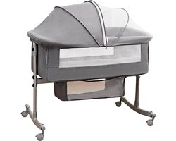 GoobiSales Multifunctioneel 3-in-1 Babybedje – Opvouwbaar Babybed met Klamboe, Wielen & Opbergvakken – Geschikt voor 0-3 Jaar – Reiswieg & Babybox