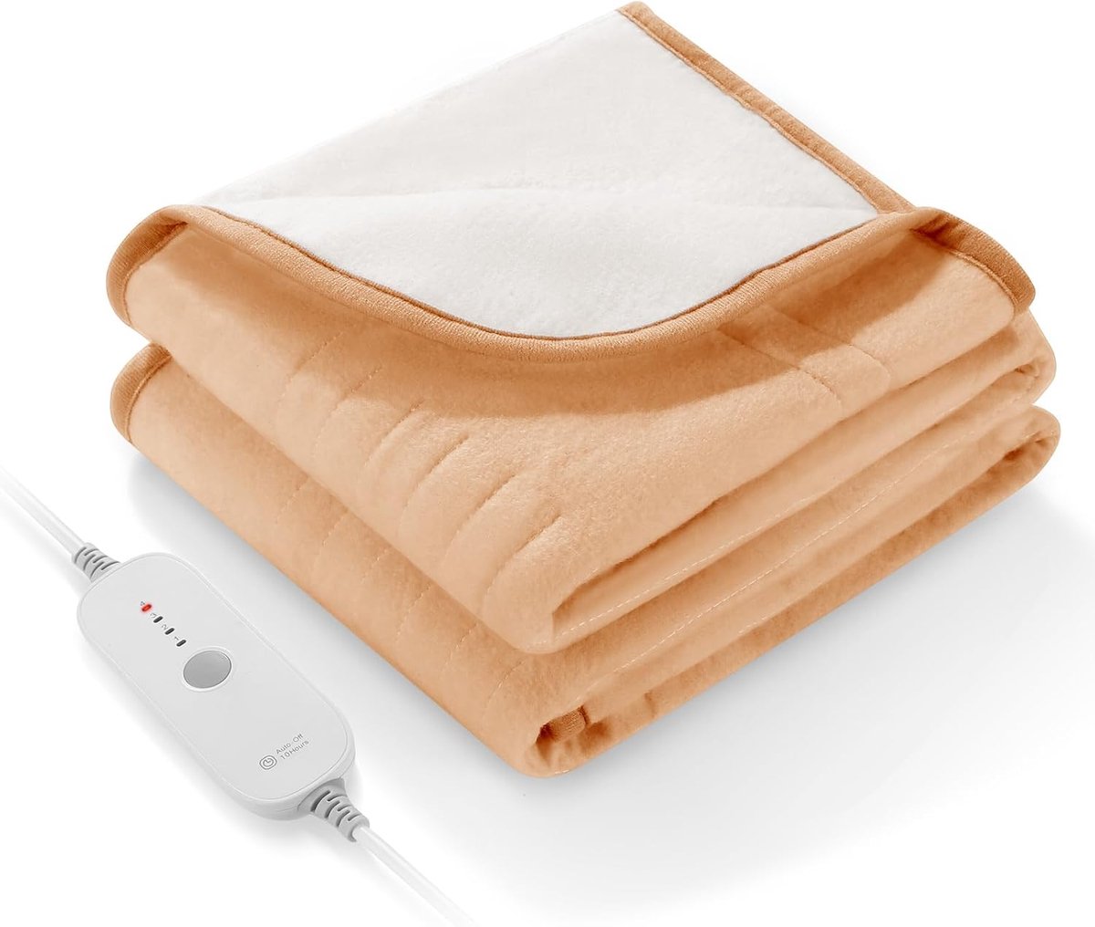 Verwarmde Matrasoplegger - Elektrisch Onderdeken - Comfort Verwarmen - 4 Warmtestanden - 150 x 80 cm - Camel
