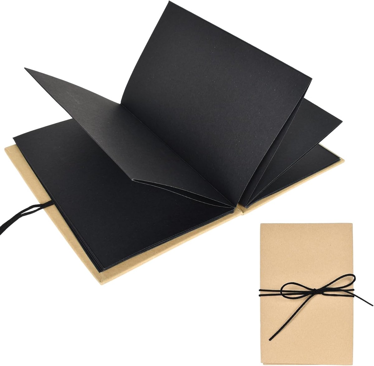 SnelShoppen - Photo Album Scrapbook 5 Inch - Vintage Memory Book met Hoogwaardige Linen, 17.5 x 11.5 cm, Zwart - Perfect als Afstudeercadeau, Verjaard