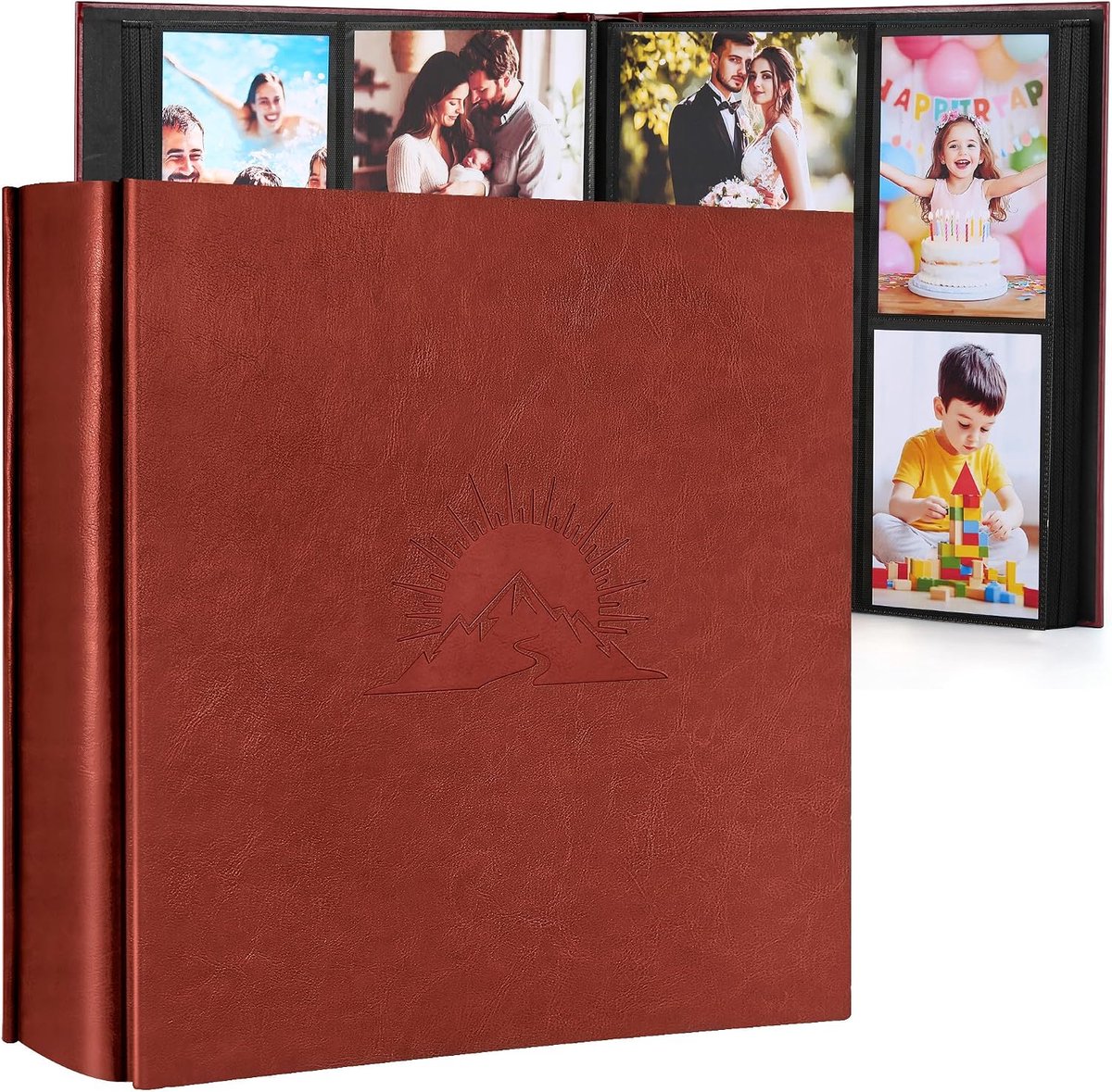 SnelShoppen - Fotoalbum 10x15 cm, Insteekalbum voor 1000 Foto's, Kunstleer met Elegant Reliëf, Perfect voor Bruiloft, Jubileum, Baby en Familie