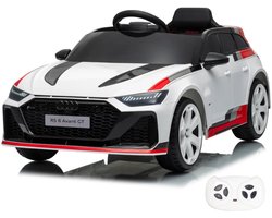 Audi RS6 GT Elektrische Kinderauto 12V 1 tot 6 jaar - Limited Edition Accuvoertuig met Afstandsbediening, EVA wielen & 3-puntsgordel - Kindervoertuig met Werkende Deuren & MP3-speler - Wit