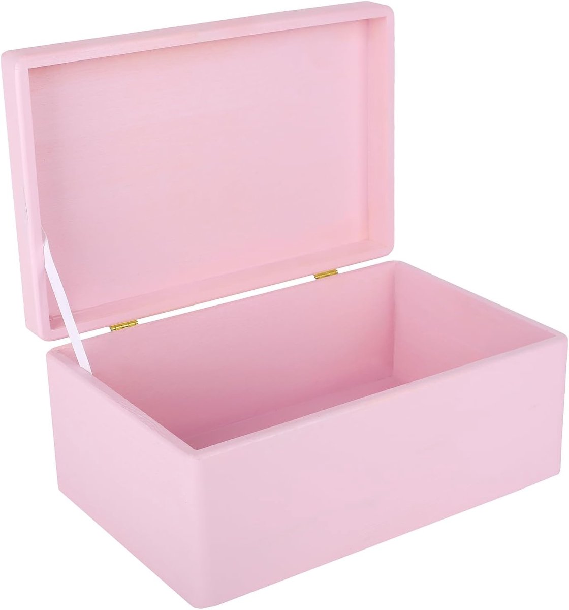 SnelShoppen - Grote Roze Houten Opbergdoos 30x20x14cm | Zonder Handvatten | Met Deksel | Ideaal voor Documenten, Waardevolle Spullen, Speelgoed en Ger