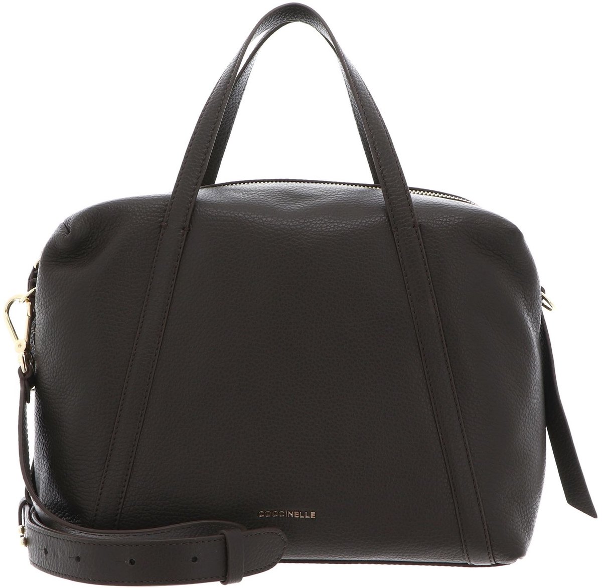 COCCINELLE Leren schoudertas handtas Nory Grained Leather Handbag Berry donkerpaars