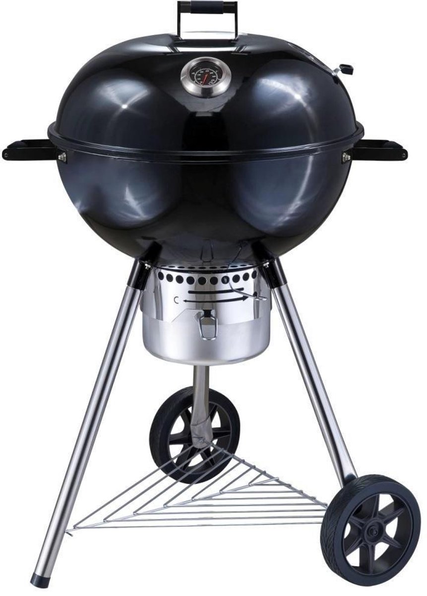 Muntel® Houtskoolbarbecue -Kogelbarbecue - Kogelgrill - Op Wielen - BBQ - Grill - Draagbaar - Uitklapbaar - Camping - Zwart - 47 cm