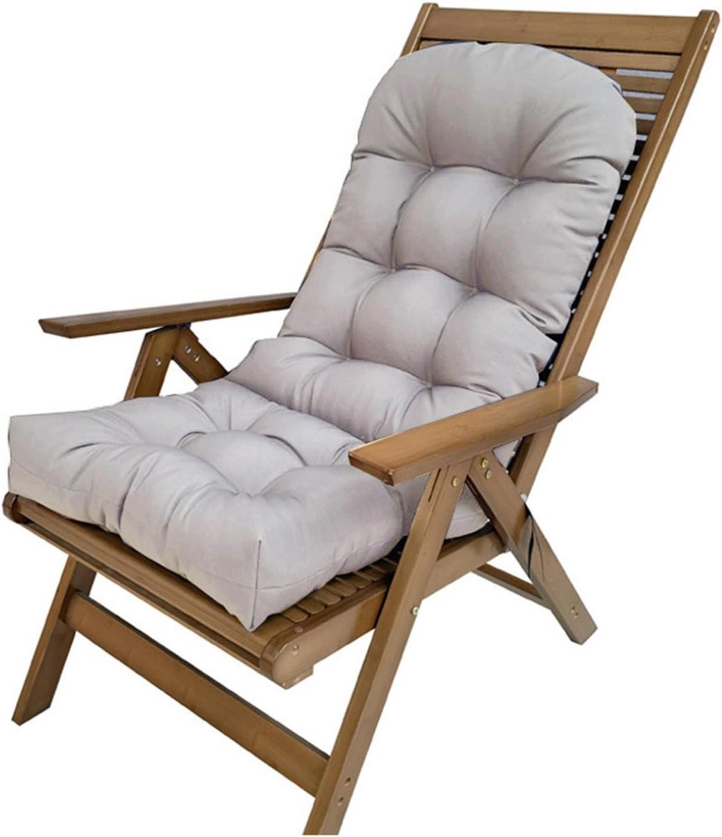 Tuinstoelkussen - Dikke kussens - Buiten Zitten - Waterdicht Polyester - 110x50x8 cm - Lichtgrijs