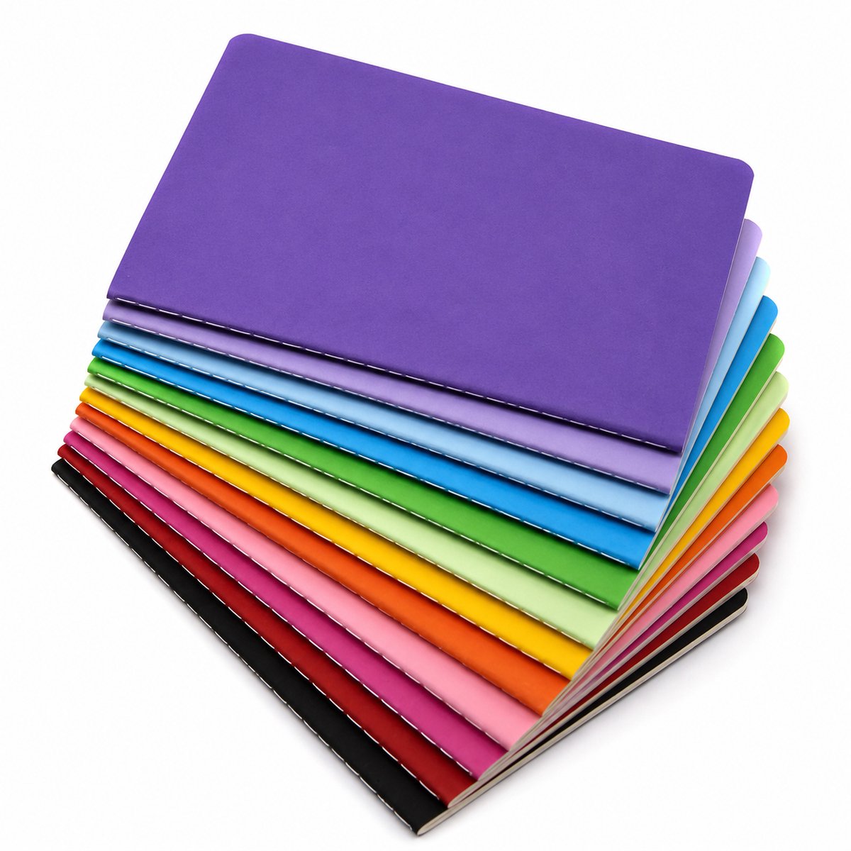 VHV - A5 Notitieboek Set 12 Stuks - 60 Pagina's per Boekje - Kleurrijke Schriften voor School, Kantoor, Memo's en Reizen