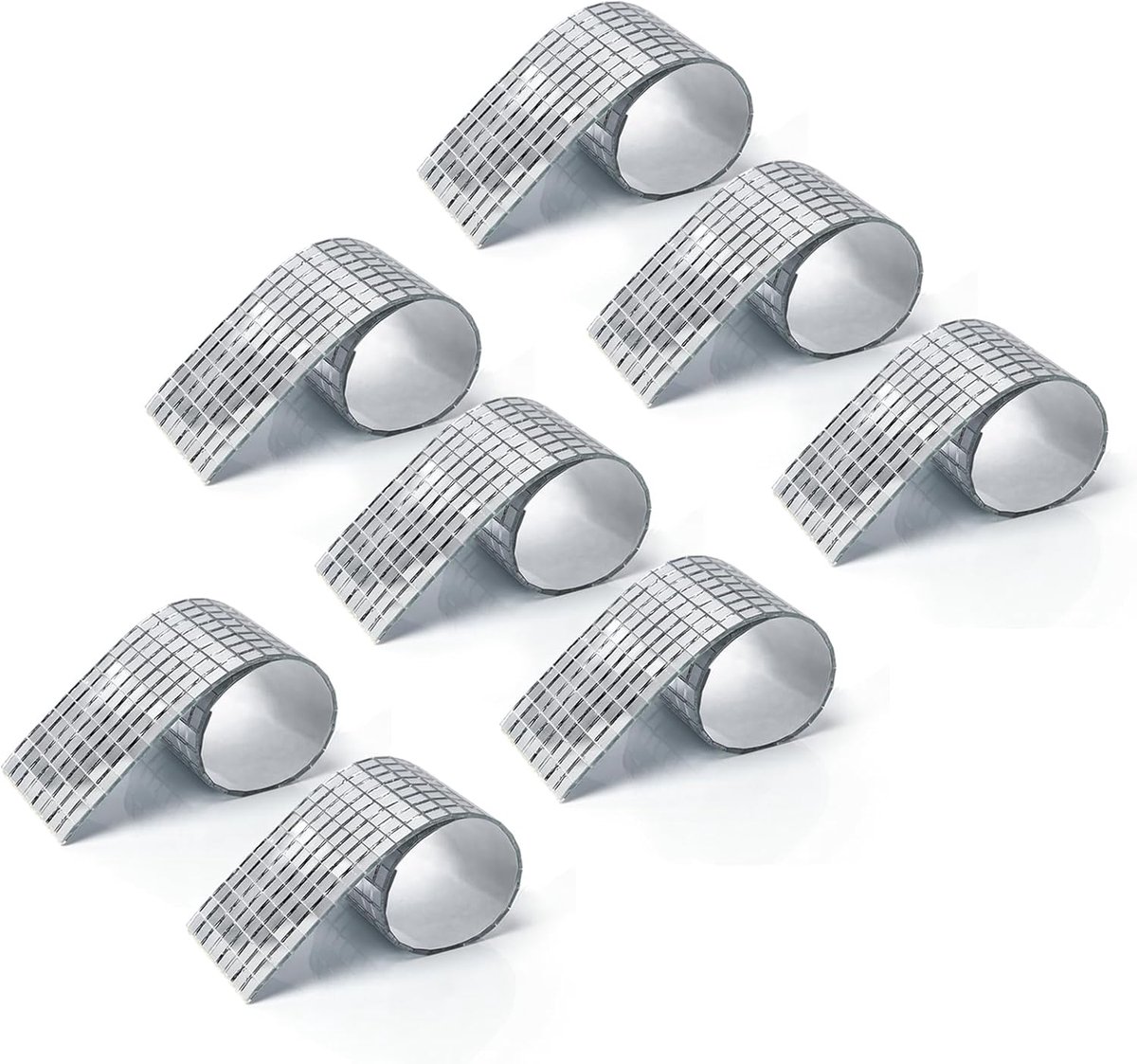 SnelShoppen - 3776 stuks Zelfklevende Spiegeltegels, Vierkante Mozaïektegels van Echt Glas, Zilver, Perfect voor DIY Decoratie, Spiegels, Badkamers, M