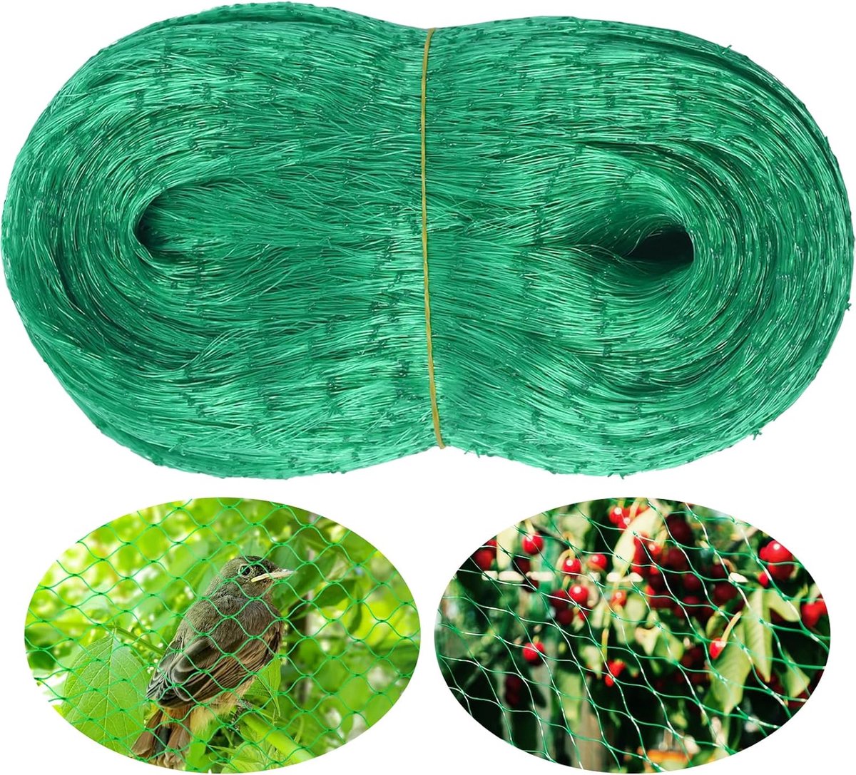 SnelShoppen - Vogelnet 4x10 m, Fijnmazig en Stabiel Tuinnet voor Bescherming Tegen Duiven en Vogels, Ideaal voor Fruitbomen, Aardbeien, Kersenbomen en