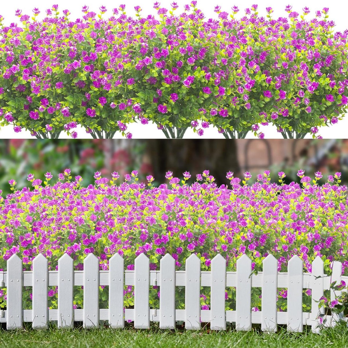 Kunstbloemen Bundels - Nepbloemen Decoratie - Buiten Versieren - UV-bestendig Verwelkt Niet - 20 Stuks - Paars