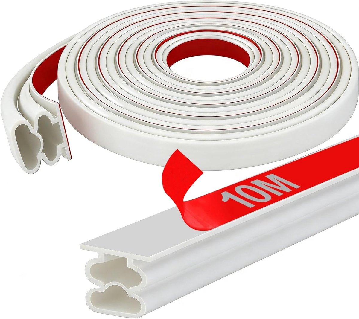 SnelShoppen - Zelfklevende Deurafdichting 10m - Rubberen Tochtstopper 10x10mm - Flexibel en Weerbestendig - Geluidsisolatie voor Huisdeur, Raam en Kas