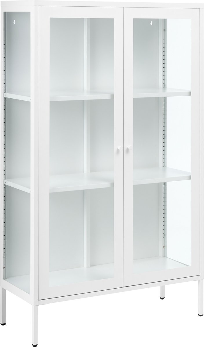 NASH - Vitrinekast - Wit - Staal